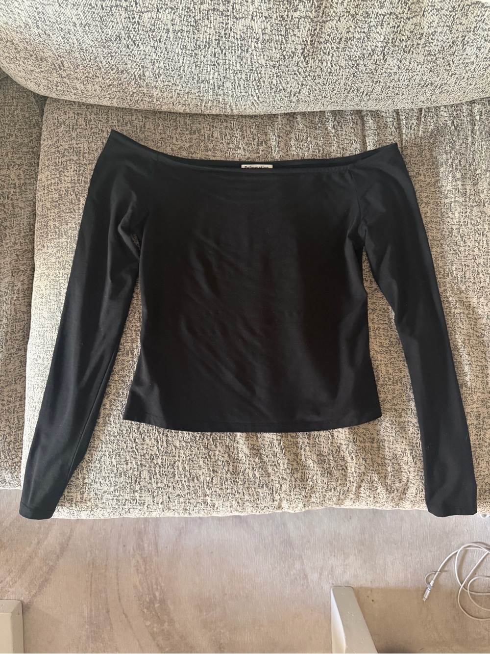 Reformation Anneliese Knit Top - Black - Size M